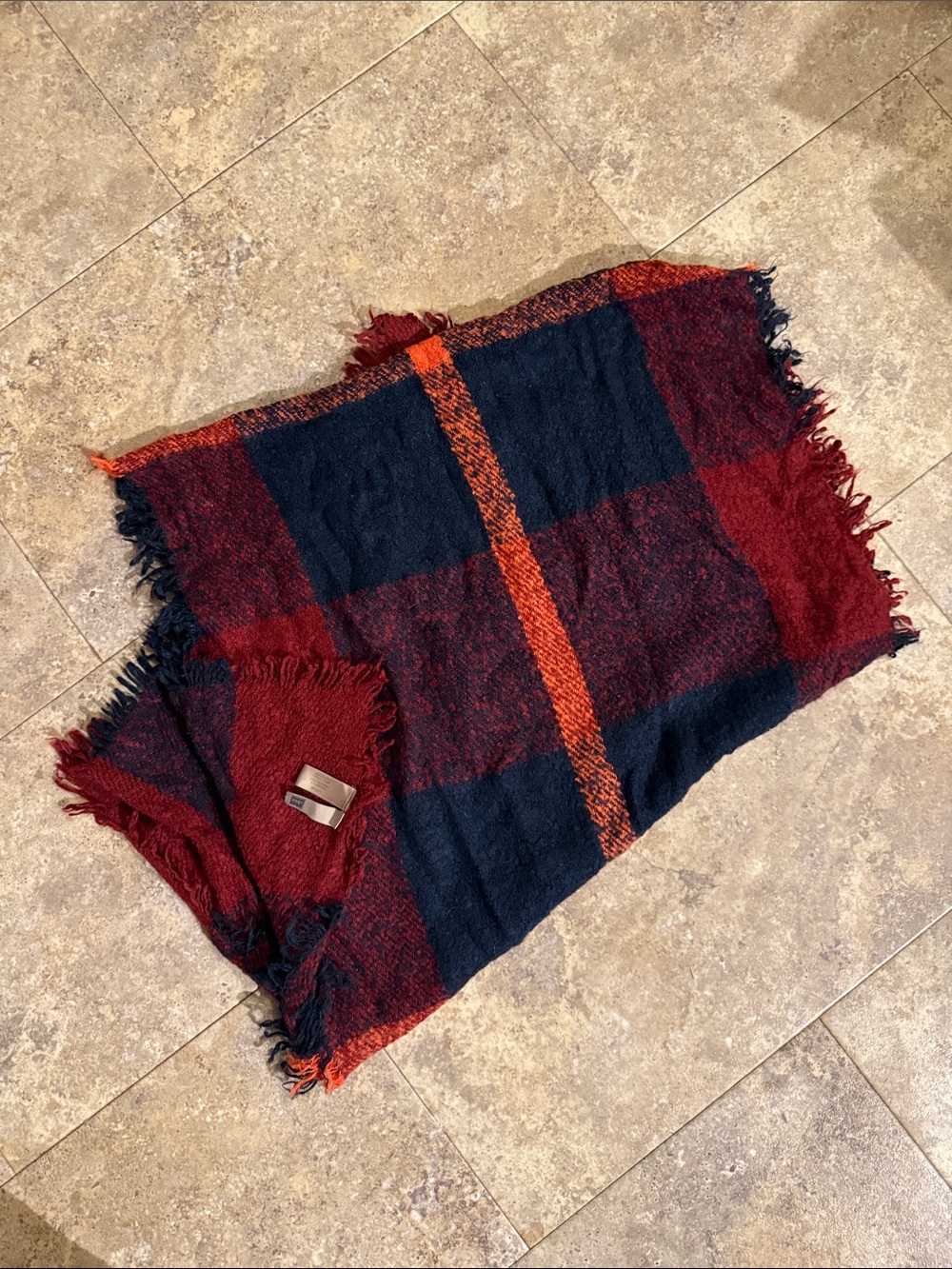 Navy, Orange and Maroon Scarf